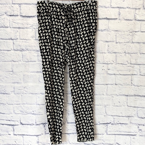 RED Valentino black tie waist bow print pants - Picture 1 of 7